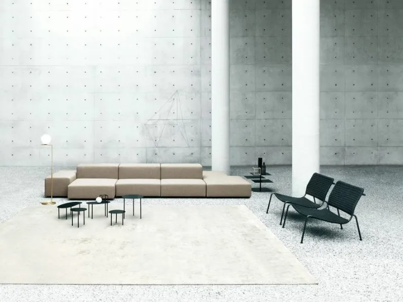 Divano con penisola Extra Wall in tessuto di Living Divani