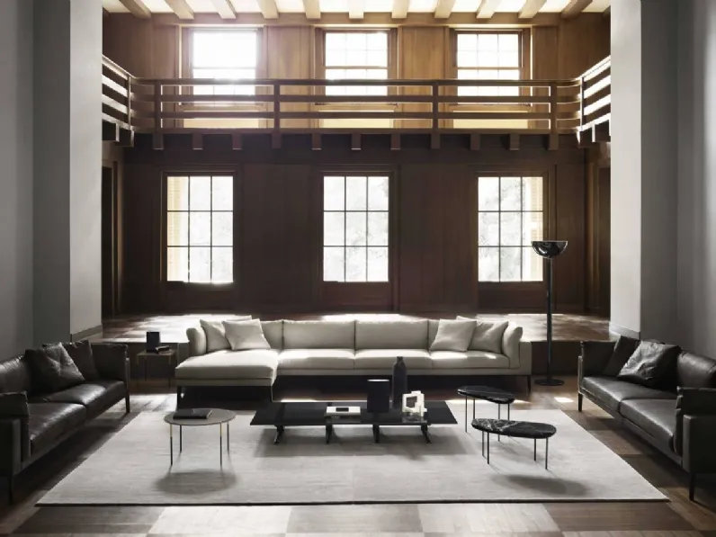 Divano con penisola Floyd Hi 2 System in tessuto di Living Divani