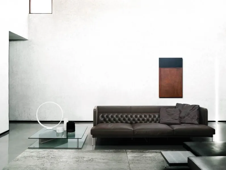 Divano lineare in pelle Lipp di Living Divani