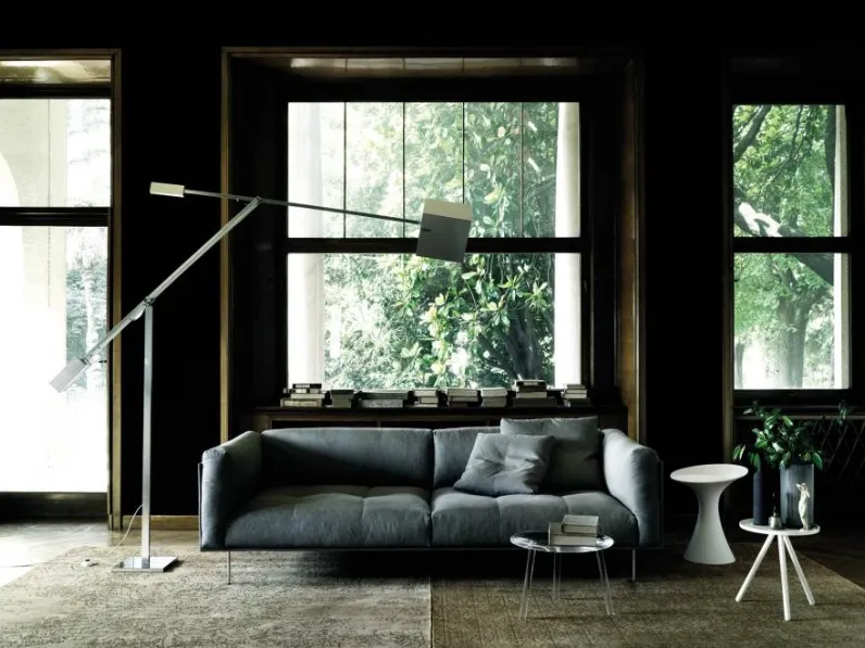 Divano lineare in tessuto imbottito Rod XL di Living Divani