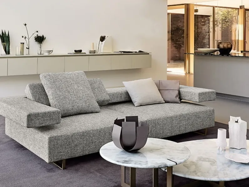 Divano lineare in tessuto Loft con schienali e braccioli regolabili di Arketipo