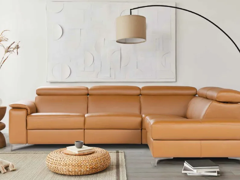 Divano relax angolare in pelle Louise di Nicoletti Home