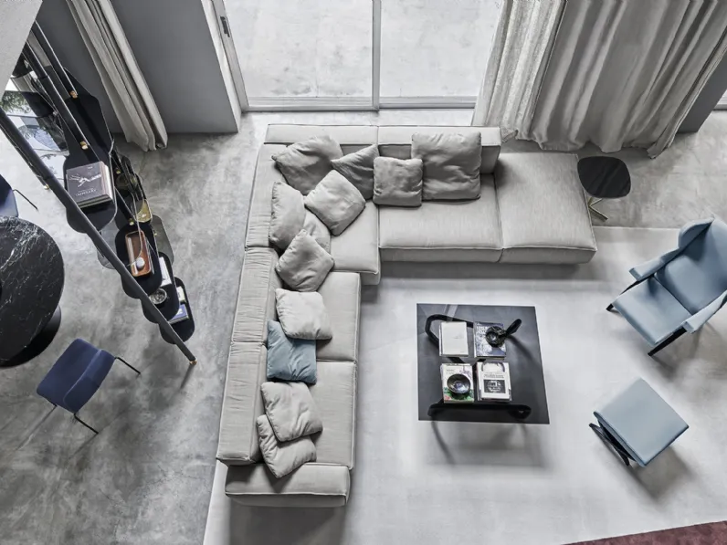 Divano angolare Marechiaro system 02 in tessuto di Arflex