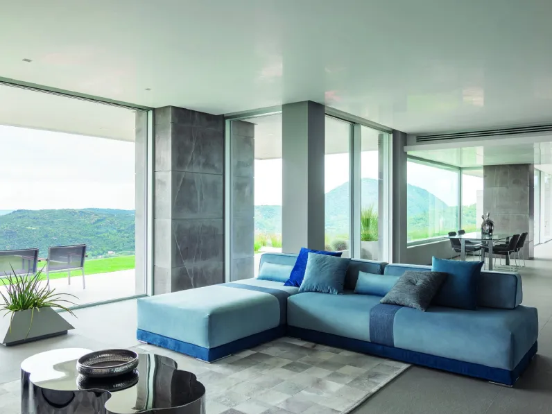 Divano con penisola Merk di Fabbri Salotti