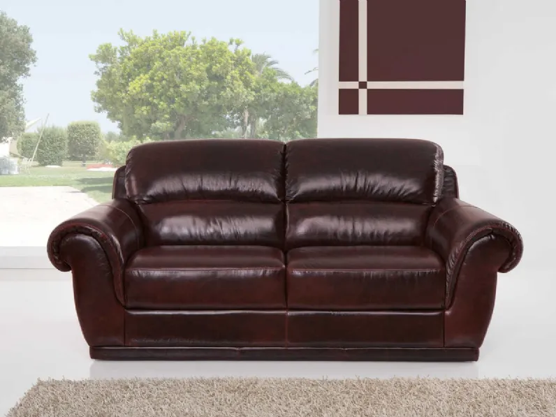 Divano lineare in pelle Michelangelo di Tancredi salotti