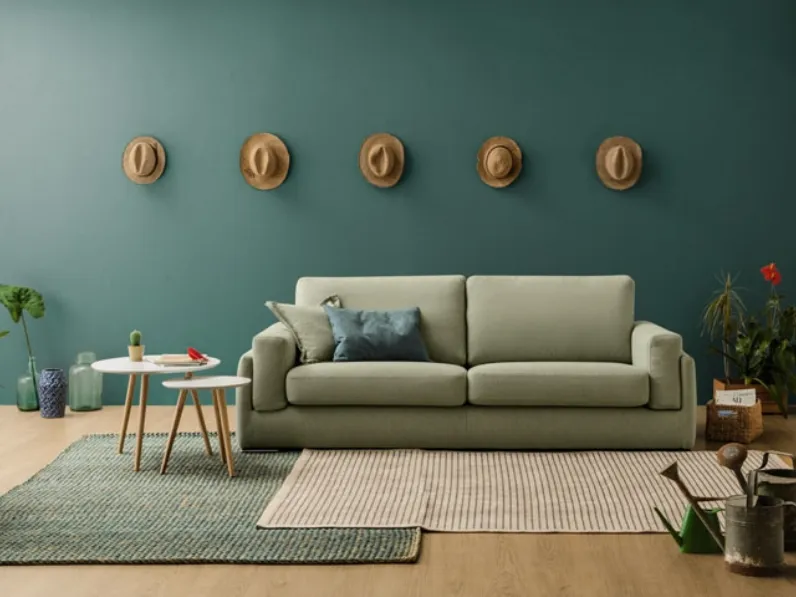 Divano moderno lineare in tessuto Miura di Art Salotti