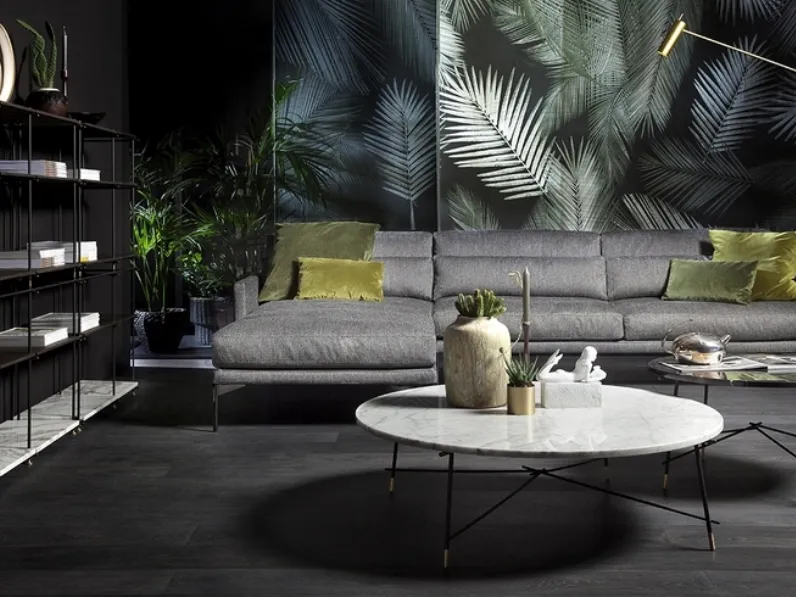 Divano in tessuto con penisola Modern di Vibieffe