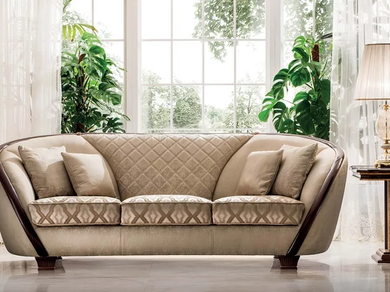 Divano lineare in tessuto imbottito Modigliani di Arredoclassic