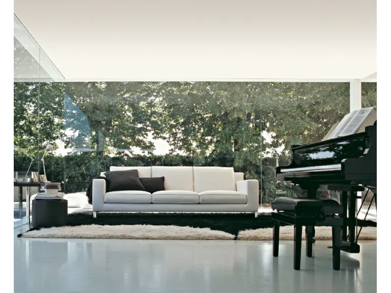 Divano lineare in tessuto imbottito Lido di Molteni & C