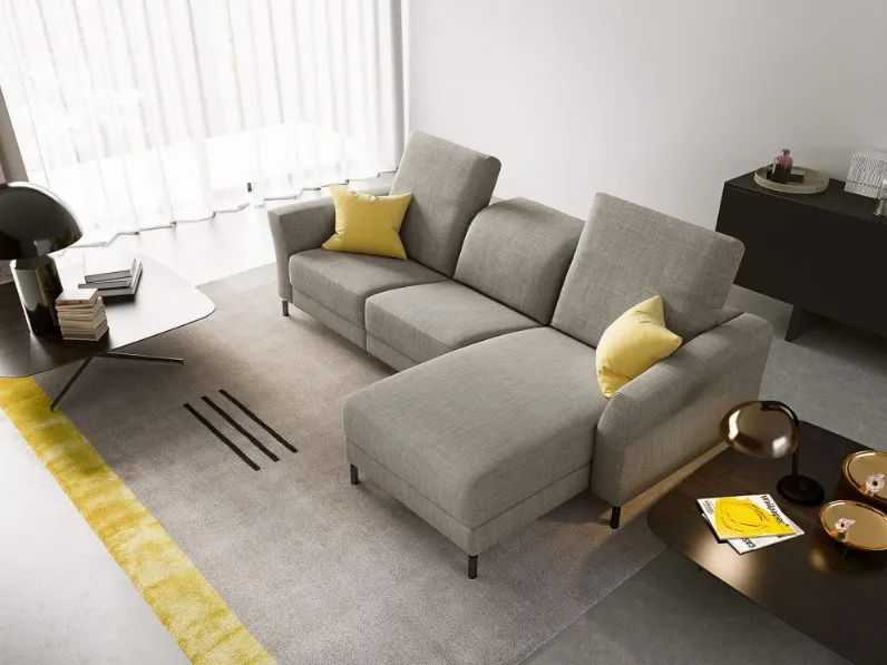 Divano relax con penisola Wilson di MorbidLine Salotti