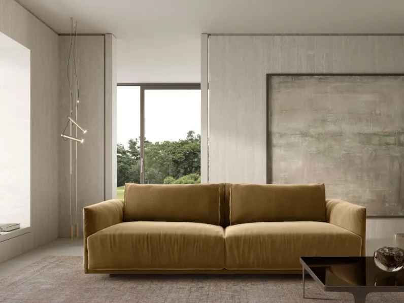 Divano lineare in tessuto Long Beach di Natuzzi