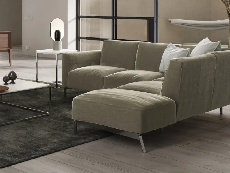 Divano angolare in tessuto Tratto di Natuzzi