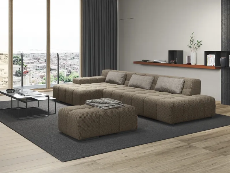 Divano modulare in tessuto con penisola Navigli di Febal Casa