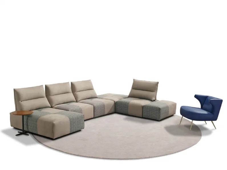 Divano modulare componibile in microfibra Newton di Valmori
