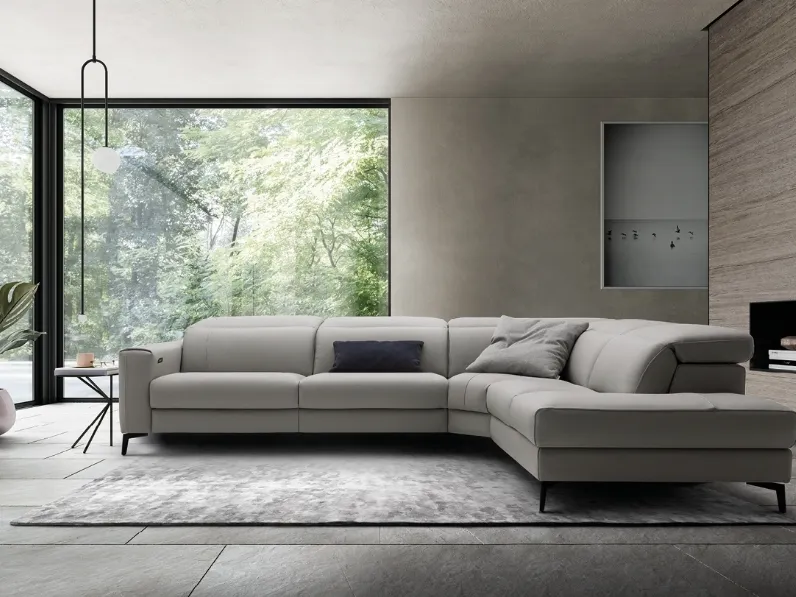 Divano angolare in pelle Pisa di Nicoline