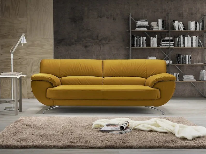 Divano lineare in pelle Ninfea di Sofangel