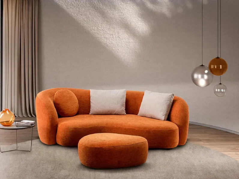 Divano lineare sinuoso ed elegante in tessuto Onda di Gurian