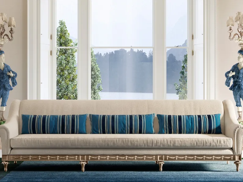 Divano lineare in tessuto Atelier 770D di Andrea Fanfani