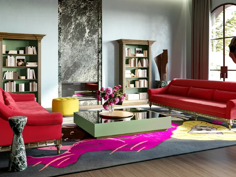 Divano lineare in tessuto Atelier 770D di Andrea Fanfani