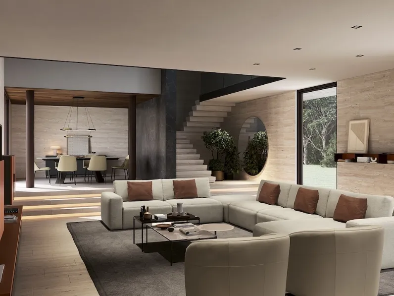 Divano con penisola Parioli di Febal Casa