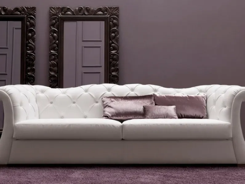 Divano Pascal in pelle trapuntata di Cortezari