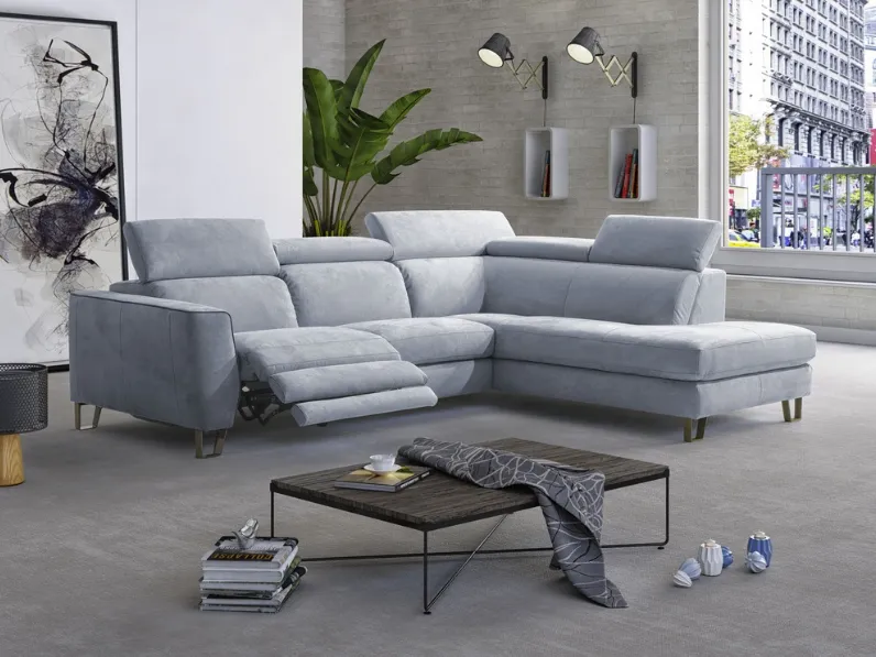 Divano relax angolare in microfibra Pashà di Polyformitalia 