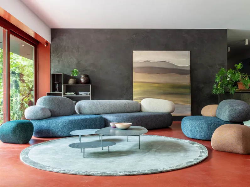 Divano lineare Pebble Rubble di Moroso