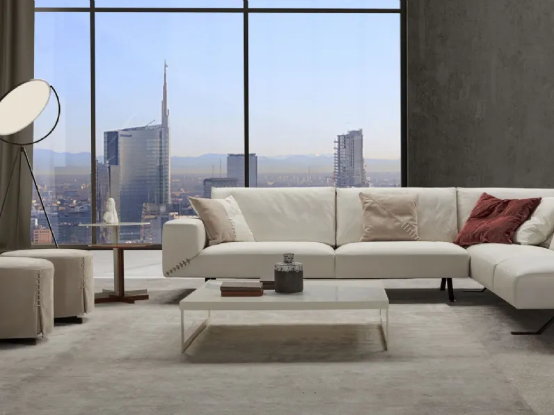 Divano angolare in pelle Philipp di Alpa Salotti