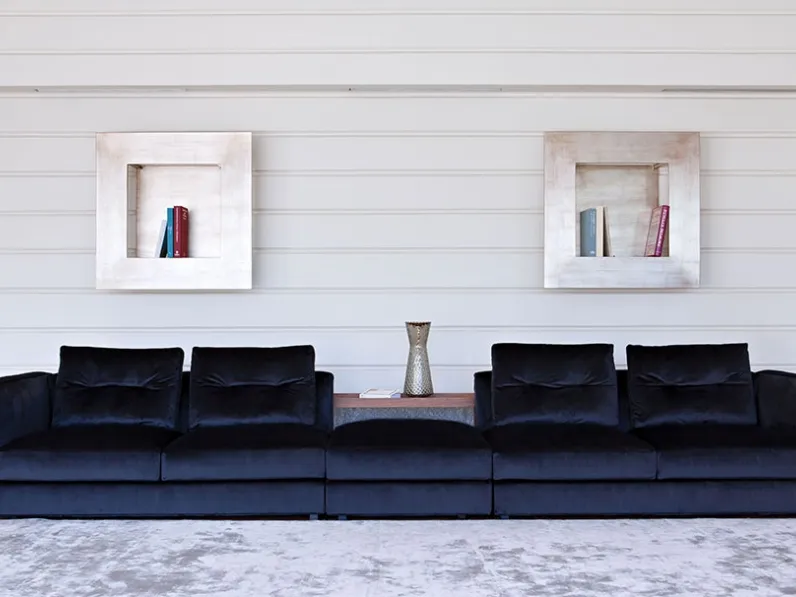 Divano lineare in tessuto imbottito Philosophy di Swan