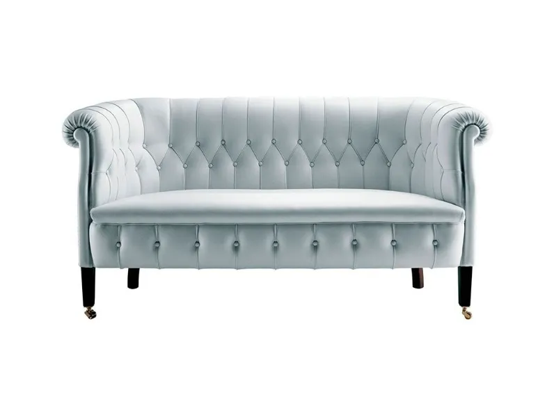 Divano lineare Fumoir in pelle trapuntata di Poltrona Frau