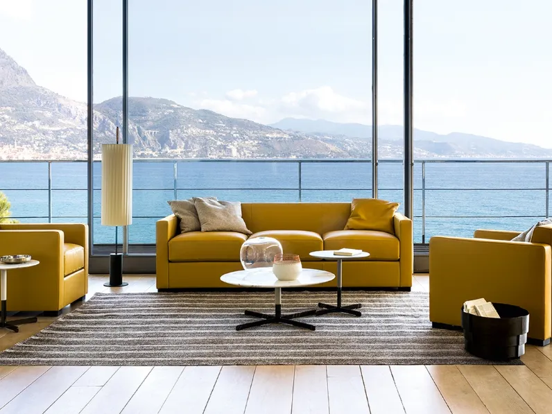 Salotto Linea A in pelle di Poltrona Frau