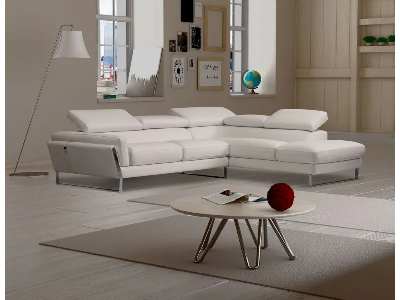 Divano lineare in pelle Positano di Polyformitalia 