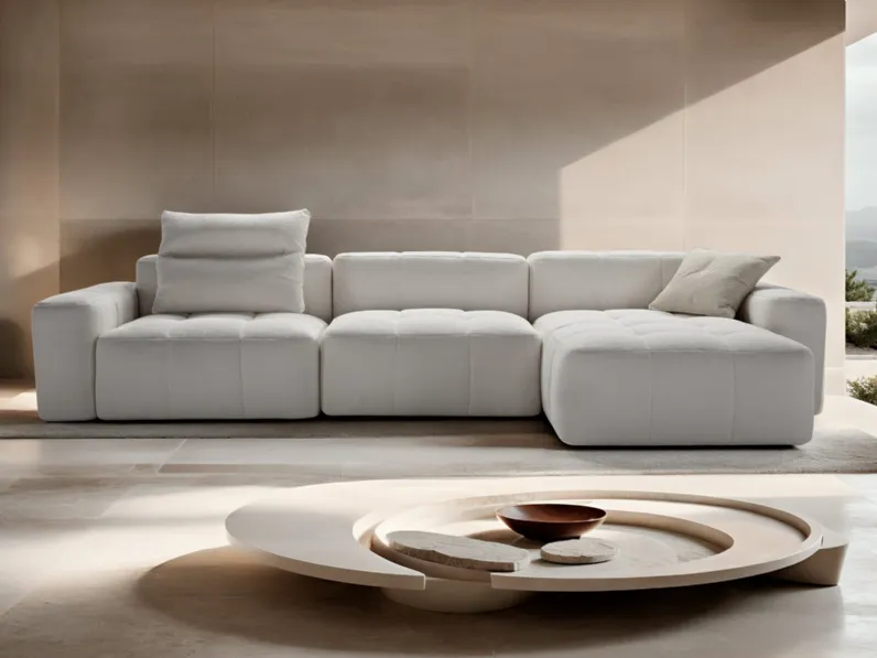 Divano con penisola Quadra di Franco Ferri