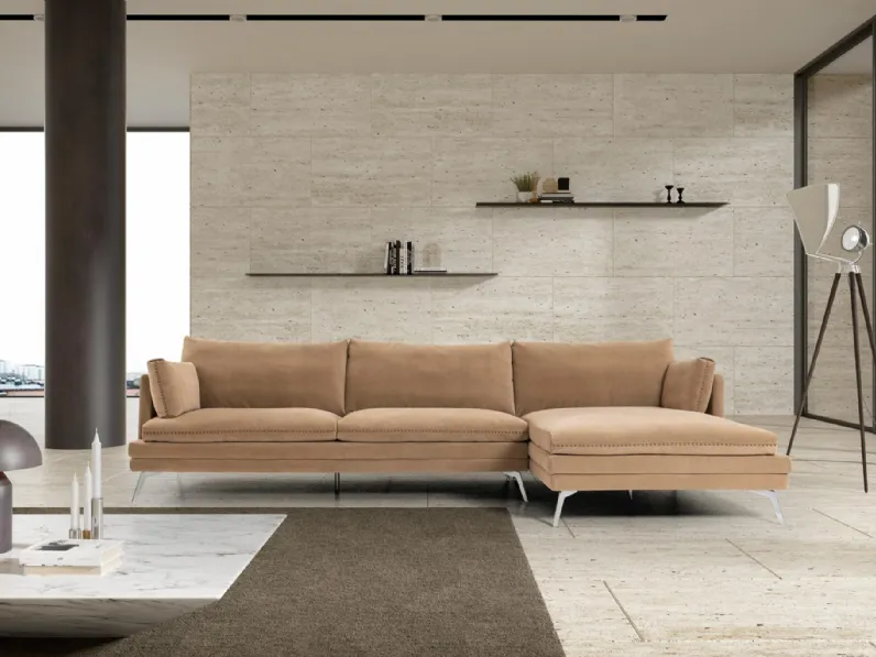 Divano in tessuto con penisola Ralph de I Divani Doc