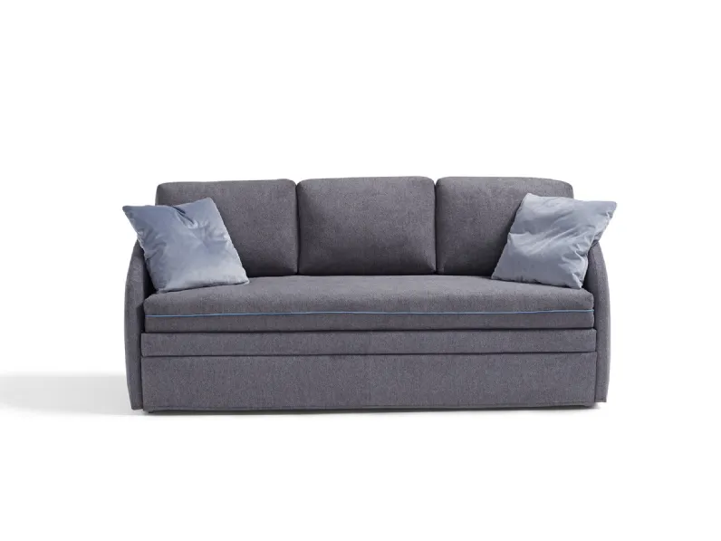 Divano Letto in tessuto grigio con bordino in contrasto Remake 9 di Vis Comoda