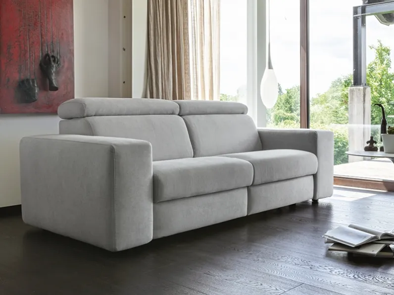 Divano relax lineare in tessuto imbottito Extendo di Rigosalotti