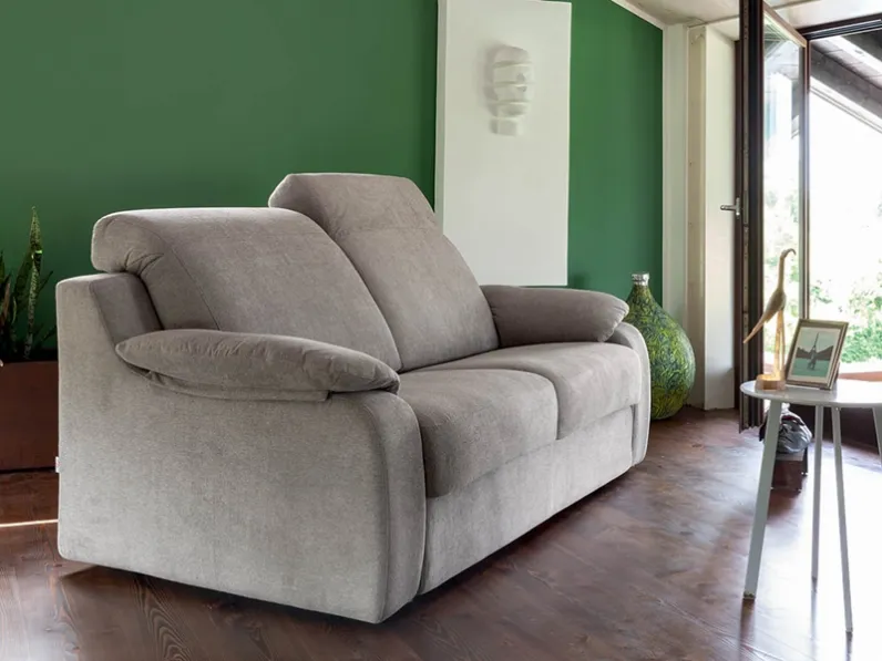 Divano relax lineare in tessuto imbottito Link-XS di Rigosalotti