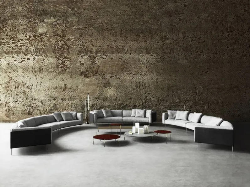 Divano curvo Rod Bean in tessuto di Living Divani