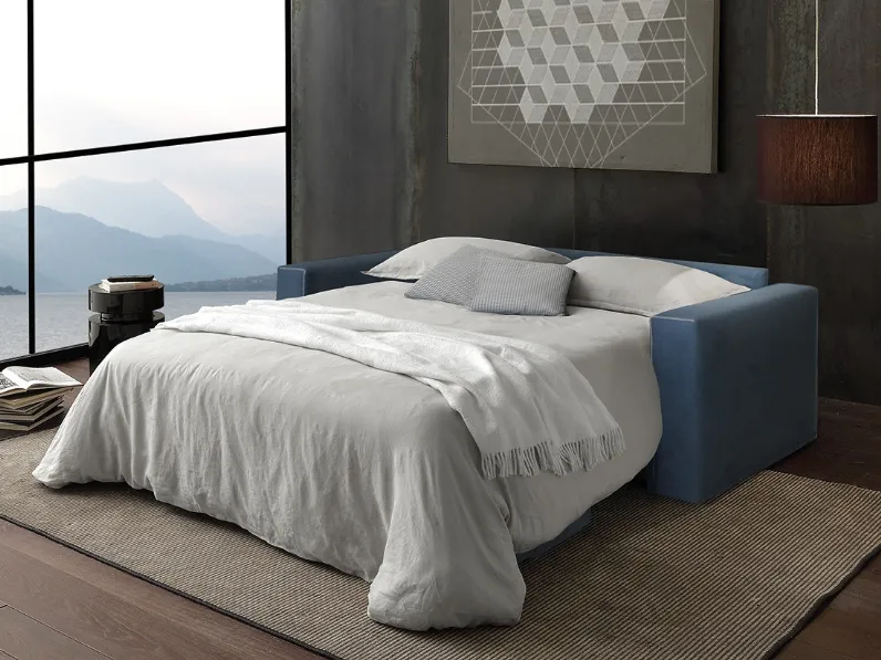 Divano Letto matrimoniale con comodo vano porta guanciali Roll di Crippa Salotti