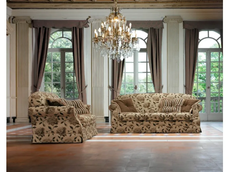 Salotto classico lineare in tessuto Rondò di Pandolfi divani