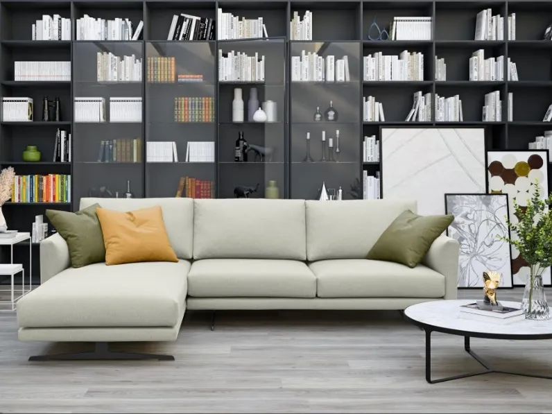 Divano in tessuto con penisola Round di MorbidLine Salotti