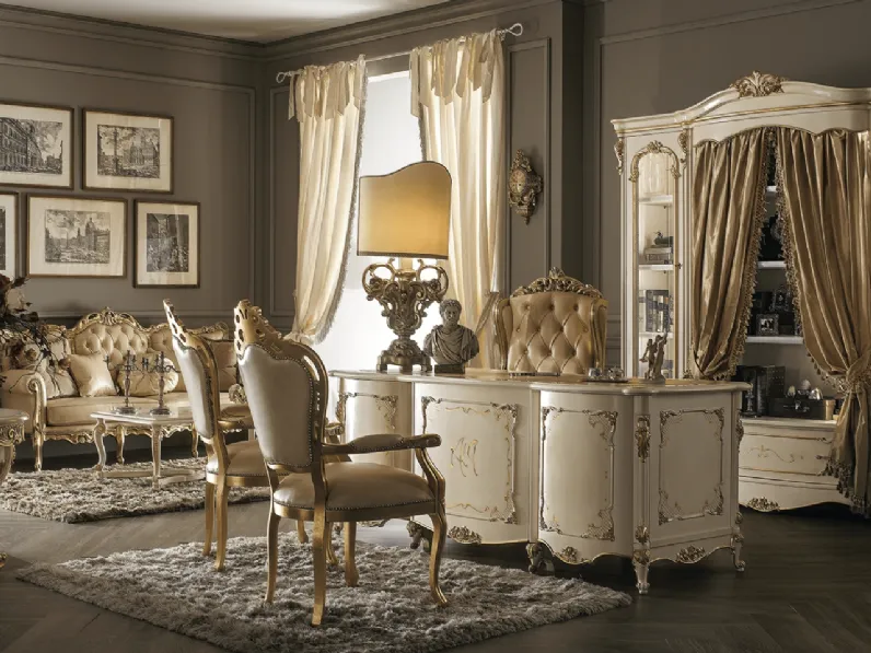 Salotto classico in pelle Royal di Ghezzani