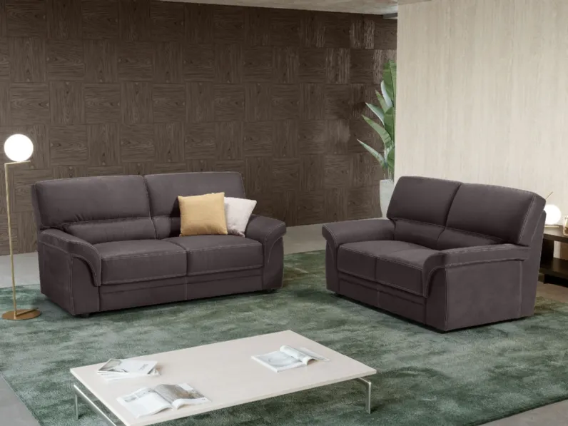 Divano lineare in pelle Royal di Kermes divani