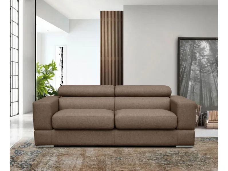 Divano lineare in tessuto con poggiatesta reclinabili Capri di Salvetti