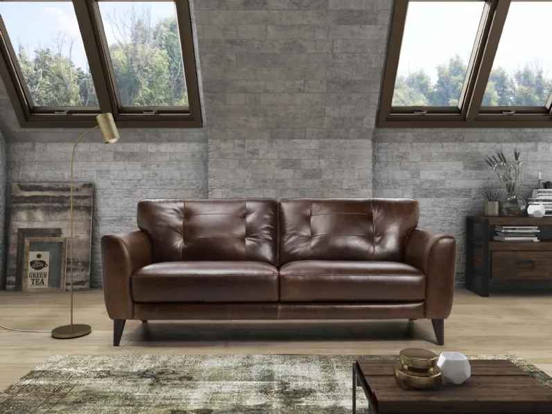 Divano lineare in pelle Soho di Afosofà