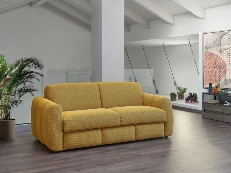 Divano Letto lineare in tessuto imbottito Soleado di Vitarelax