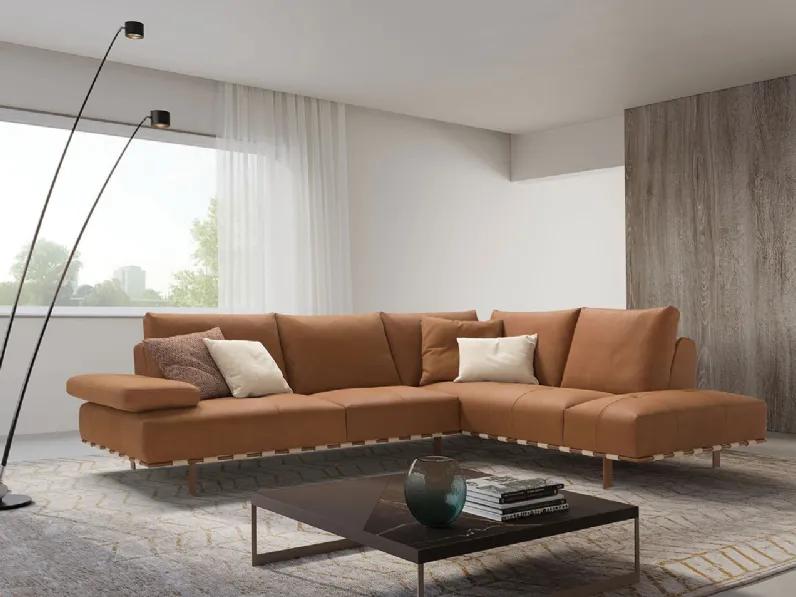 Divano angolare in pelle Solemio di Alpa Salotti