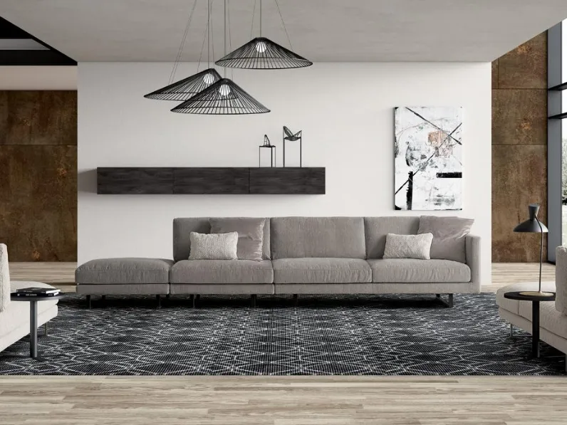 Divano lineare in tessuto Queensway di Spagnol Salotti