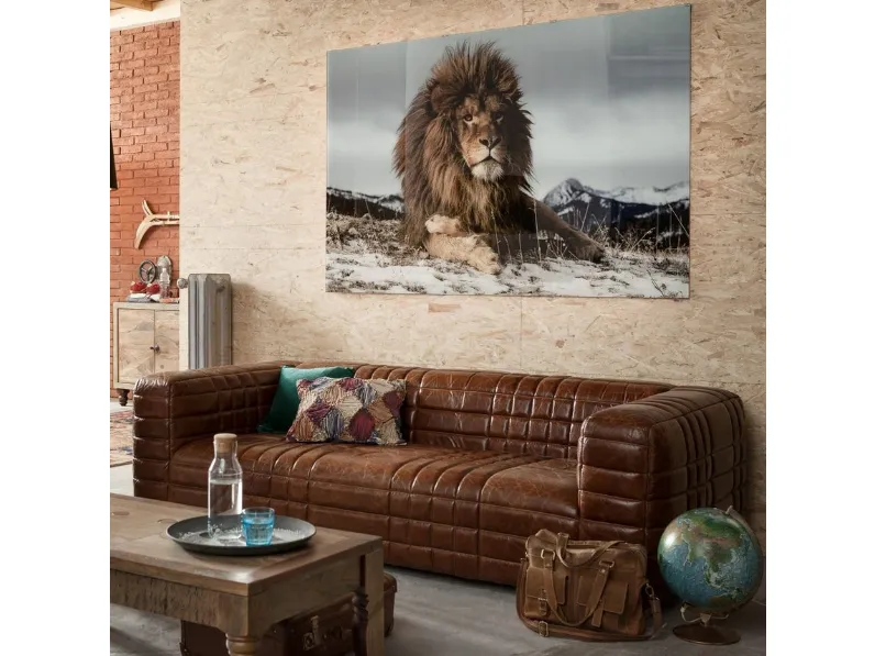 Divano stile industrial lineare in pelle Square Dance di Kare Design