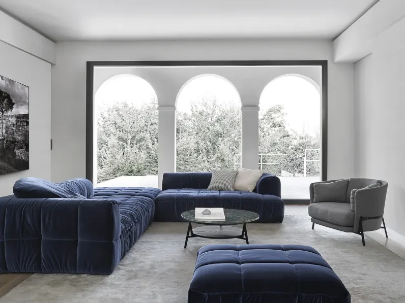 Divano angolare componibile Strips System in tessuto di Arflex